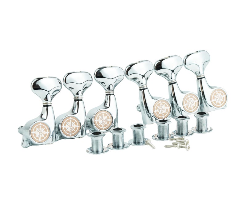 Guyker Guitar Machine Heads (3L + 3R) â€“ 1:21 Sealed Tuning Key Pegs Tuners Set Replacement for ST TL SG Style Electric or Acoustic Guitars â€“ Chrome - Image 1